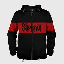 Ветровка с капюшоном мужская Полосатый Slipknot, цвет: 3D-черный