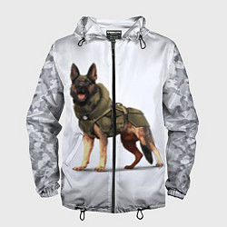 Ветровка с капюшоном мужская Служебная собака К9 K9, цвет: 3D-черный