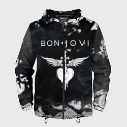Ветровка с капюшоном мужская BON JOVI БОН ДЖОВИ, цвет: 3D-черный