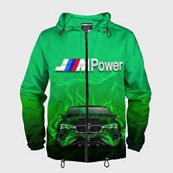 Ветровка с капюшоном мужская BMW GREEN STYLE, цвет: 3D-черный
