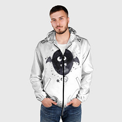 Ветровка с капюшоном мужская Шарик-летайка белый, полиэстер, цвет: 3D-черный — фото 2