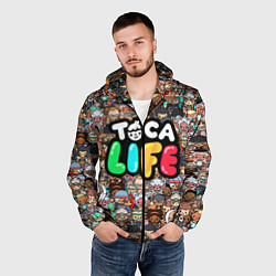 Ветровка с капюшоном мужская Toca Life, цвет: 3D-черный — фото 2