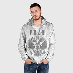 Ветровка с капюшоном мужская Герб России, цвет: 3D-белый — фото 2