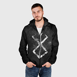 Ветровка с капюшоном мужская BERSERK LOGO GRUNGE, цвет: 3D-черный — фото 2