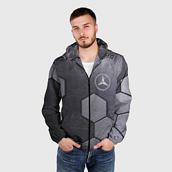 Ветровка с капюшоном мужская Mercedes-Benz vanguard pattern, цвет: 3D-черный — фото 2