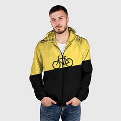 Ветровка с капюшоном мужская Бегущий за велосипедом, цвет: 3D-черный — фото 2