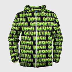 Ветровка с капюшоном мужская Geometry Dash: Green Pattern Logo, цвет: 3D-белый