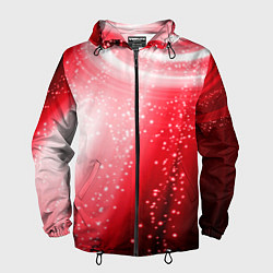 Ветровка с капюшоном мужская Красная космическая спираль, цвет: 3D-черный