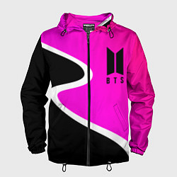 Ветровка с капюшоном мужская K-pop БТС Логотип, цвет: 3D-черный