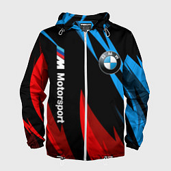 Ветровка с капюшоном мужская BMW Логотип Узор, цвет: 3D-белый