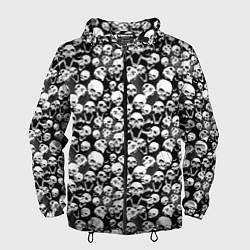 Ветровка с капюшоном мужская Screaming skulls & web, цвет: 3D-черный