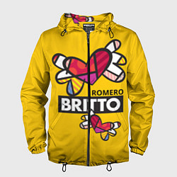 Ветровка с капюшоном мужская Romero Britto Ромеро Бритто, цвет: 3D-черный