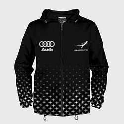 Ветровка с капюшоном мужская Audi, Ауди, Звезды, цвет: 3D-черный