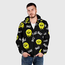 Ветровка с капюшоном мужская SMILE smile граффити, цвет: 3D-черный — фото 2