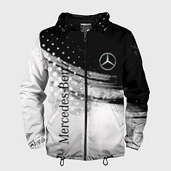Ветровка с капюшоном мужская Mercedes-Benz спорт, цвет: 3D-черный