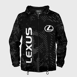 Ветровка с капюшоном мужская Lexus, Лексус черно серый, цвет: 3D-черный