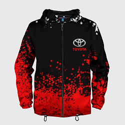 Ветровка с капюшоном мужская Toyota брызги красок, цвет: 3D-черный