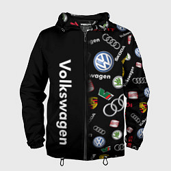 Ветровка с капюшоном мужская Volkswagen Group Half Pattern, цвет: 3D-черный