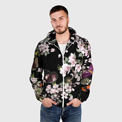 Ветровка с капюшоном мужская Краски весны, цвет: 3D-белый — фото 2