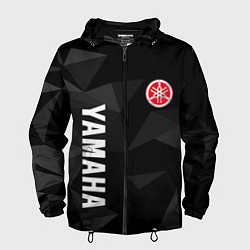 Ветровка с капюшоном мужская YAMAHA СЕРАЯ ГЕОМЕТРИЯ, цвет: 3D-черный
