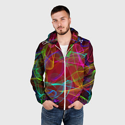 Ветровка с капюшоном мужская Color neon pattern Vanguard, цвет: 3D-белый — фото 2