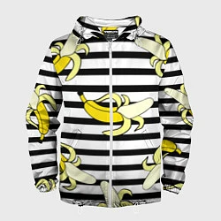Ветровка с капюшоном мужская Banana pattern Summer, цвет: 3D-белый