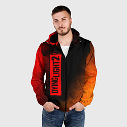 Ветровка с капюшоном мужская DYING LIGHT 2 Пламя По вертикали, цвет: 3D-черный — фото 2