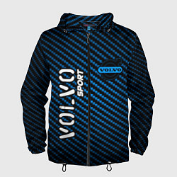 Ветровка с капюшоном мужская VOLVO Volvo Sport Карбон, цвет: 3D-черный