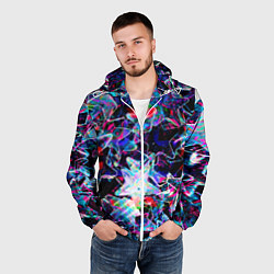 Ветровка с капюшоном мужская Neon Stars, цвет: 3D-белый — фото 2