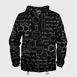 Ветровка с капюшоном мужская Химия -формулы, цвет: 3D-черный