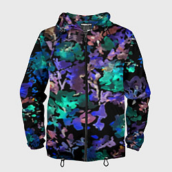 Ветровка с капюшоном мужская Floral pattern Summer night Fashion trend 2025, цвет: 3D-черный