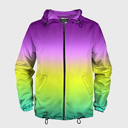 Ветровка с капюшоном мужская Multicolored Ombre gradient, цвет: 3D-черный