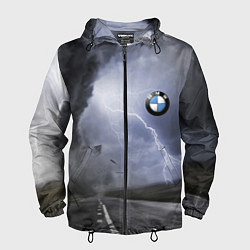 Ветровка с капюшоном мужская Никакая стихия не остановит BMW, цвет: 3D-черный