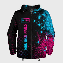 Ветровка с капюшоном мужская Nine Inch Nails - neon gradient, цвет: 3D-черный