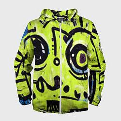 Ветровка с капюшоном мужская Уличное творчество - граффити, цвет: 3D-белый