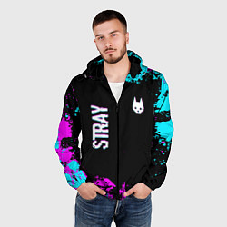 Ветровка с капюшоном мужская Stray - краска, цвет: 3D-черный — фото 2
