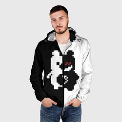 Ветровка с капюшоном мужская Monokuma pixel, цвет: 3D-черный — фото 2