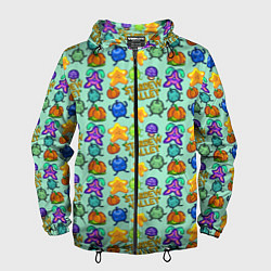 Ветровка с капюшоном мужская Stardew Valley pattern, цвет: 3D-черный