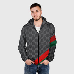 Ветровка с капюшоном мужская В стиле gucci, цвет: 3D-черный — фото 2