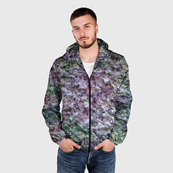 Ветровка с капюшоном мужская Текстура необработанного гранита, цвет: 3D-черный — фото 2