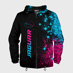 Ветровка с капюшоном мужская Jaguar - neon gradient: по-вертикали, цвет: 3D-черный