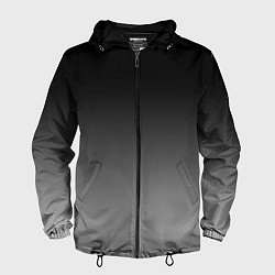Ветровка с капюшоном мужская Серый градиент, цвет: 3D-черный