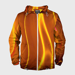 Ветровка с капюшоном мужская Пламенная абстракция, цвет: 3D-белый
