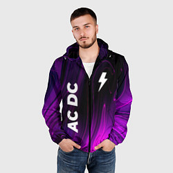 Ветровка с капюшоном мужская AC DC violet plasma, цвет: 3D-черный — фото 2
