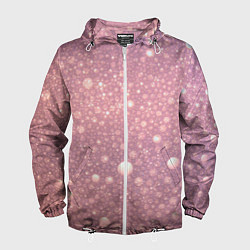 Ветровка с капюшоном мужская Pink bubbles, цвет: 3D-белый