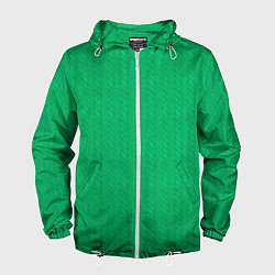 Ветровка с капюшоном мужская Зеленый вязаный свитер, цвет: 3D-белый