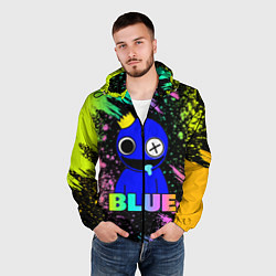 Ветровка с капюшоном мужская Rainbow Friends - Blue, цвет: 3D-черный — фото 2