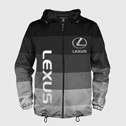 Ветровка с капюшоном мужская Lexus серый градиент, цвет: 3D-черный