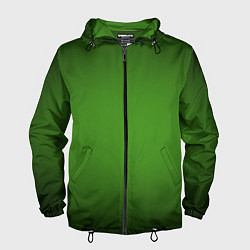 Ветровка с капюшоном мужская Зеленый с затемняющей виньеткой, цвет: 3D-черный