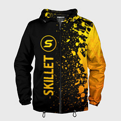 Ветровка с капюшоном мужская Skillet - gold gradient: по-вертикали, цвет: 3D-черный